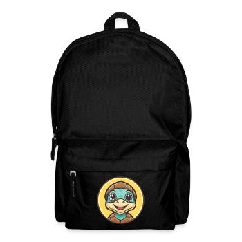 Schildkröte Kawaii Cartoon Figur Tier Haustier Gesicht - Rucksack - Schwarz - Vorne