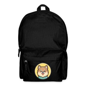 Indian Spitz Dog Breed Cartoon Kawaii Clipart Pet - Backpack - black - Front