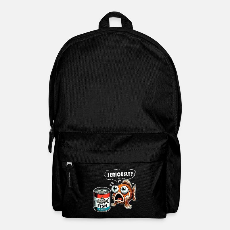 Funny canned fish design - Backpack - black