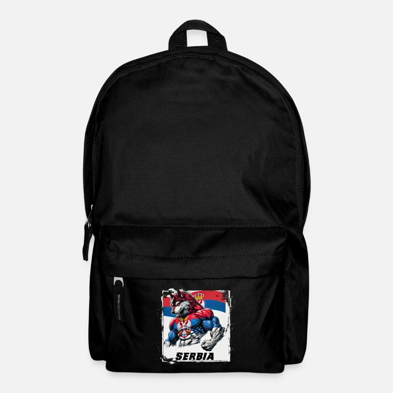 Serbien Wolf Flaggen Design - Rucksack - Schwarz