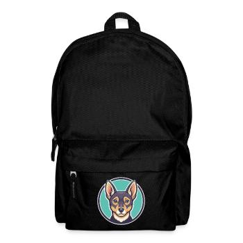 Abyssin Sand Terrier Chien Race Dessin animé Kawaii - Sac à dos - noir - Devant