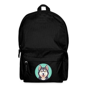 Alaskan Klee Kai Chien Race Dessin animé Kawaii Clipart - Sac à dos - noir - Devant