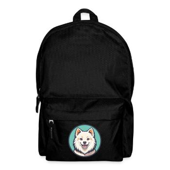 Esquimau américain race de chien dessin animé Kawaii Clipart - Sac à dos - noir - Devant