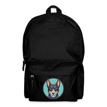 Australian Kelpie Dog Breed Cartoon Kawaii Clipart - Backpack - black - Front