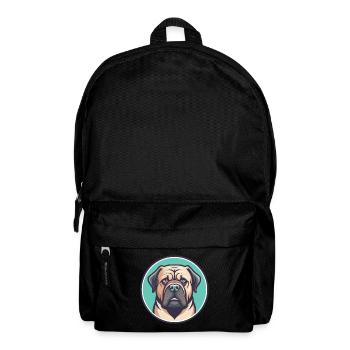 Assyrische Dogge Hunderasse Karikatur Kawaii Clipart - Rucksack - Schwarz - Vorne