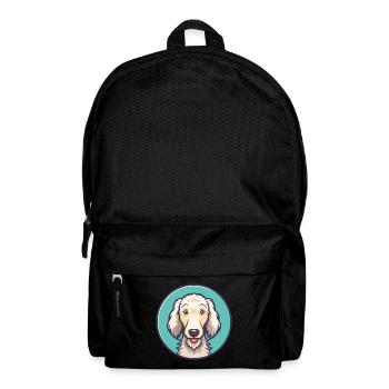 Bedlington Terrier Chien Race Dessin animé Kawaii - Sac à dos - noir - Devant