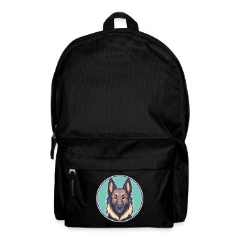 Chien de berger belge Race Chien Dessin animé Kawaii Clipart - Sac à dos - noir - Devant