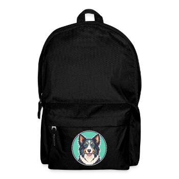 Berger Basque Chien Race Dessin Animé Kawaii Clipart - Sac à dos - noir - Devant
