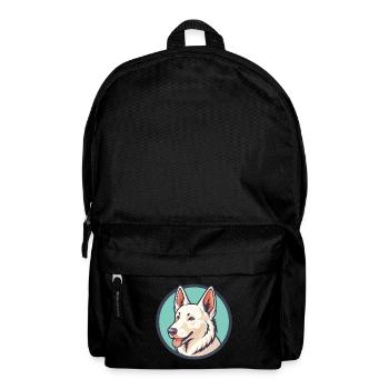 Berger Blanc Suisse Dog Breed Funny Cartoon Kawaii - Backpack - black - Front