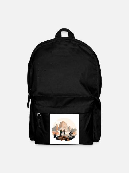 Wanderer vor Alpenlandschaft - Rucksack - Schwarz