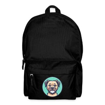 Border Terrier Chien Race Dessin animé Kawaii Clipart - Sac à dos - noir - Devant