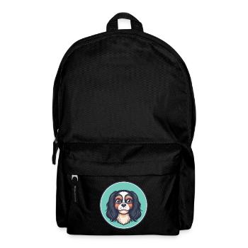 Continental Toy Spaniel Chien Race Dessin Animé Kawaii - Sac à dos - noir - Devant