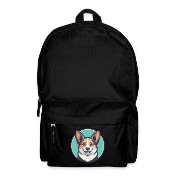 Corgi Chien Race Dessin animé Kawaii Clipart Animal de compagnie - Sac à dos - noir - Devant