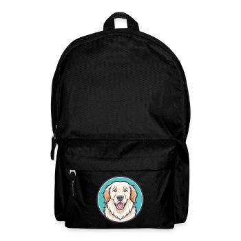 Great Pyrenees Dog Breed Cartoon Kawaii Clipart - Backpack - black - Front