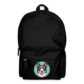 Chien de berger de Majorque Race Dessin animé Kawaii Clipart - Sac à dos - noir - Devant