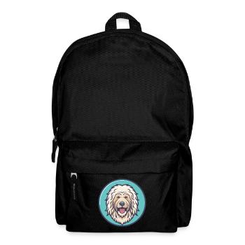 Komondor Chien Race Coloré Dessin Animé Kawaii Clipart - Sac à dos - noir - Devant