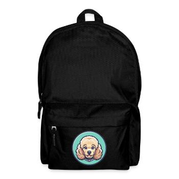 caniche miniature chien race dessin animé Kawaii Clipart - Sac à dos - noir - Devant
