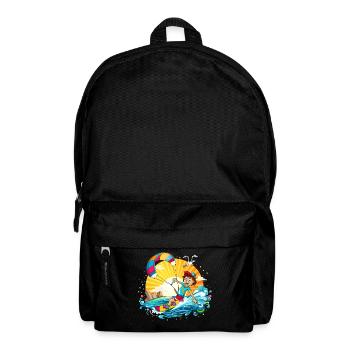 Colorful illustration of a kite surfer - Backpack - black - Front