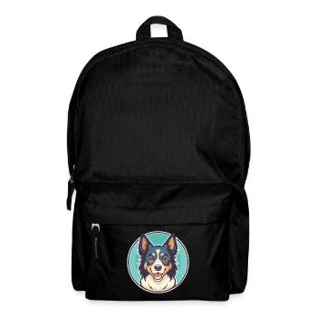 Nordamerikanischer Schäferhund Rasse Karikatur Kawaii - Rucksack - Schwarz - Vorne