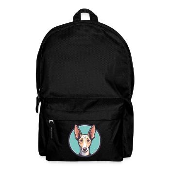 Podenco Andaluz Dog Breed Cartoon Kawaii Clipart - Backpack - black - Front