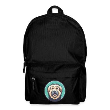 chien de berger des Pyrénées race de chien dessin animé Kawaii Clipart - Sac à dos - noir - Devant