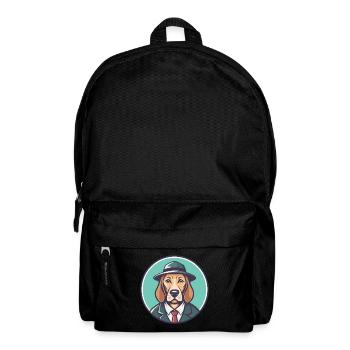 Detektiv Hund Hund Rasse Karikatur Kawaii Clipart Haustier - Rucksack - Schwarz - Vorne