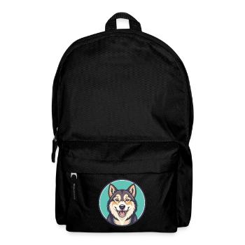 Sibérie occidentale Laïka race de chien drôle dessin animé Kawaii - Sac à dos - noir - Devant