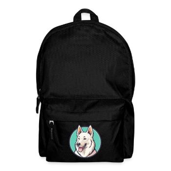 Berger Suisse Blanc Chien Race Dessin Animé Kawaii Pet - Sac à dos - noir - Devant