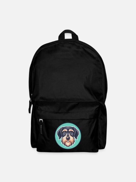 Drahthaariger Dackel Hunderasse Cartoon Kawaii Haustier - Rucksack - Schwarz