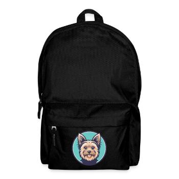 Yorkshire Terrier Dog Breed Cartoon Kawaii Clipart - Backpack - black - Front