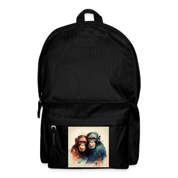 Chimpanzés amoureux - Sac à dos - noir - Devant