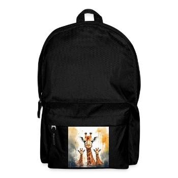 Giraffen Familie - Rucksack - Schwarz - Vorne