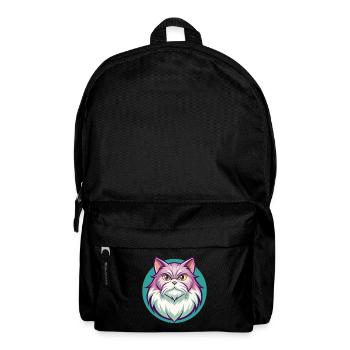 British Longhair Cat Breed Cartoon Kawaii Animal - Backpack - black - Front