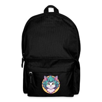 Laperm Chat Race Dessin Animé Kawaii Animal Pet - Sac à dos - noir - Devant
