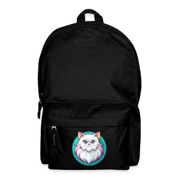 Blanc à poil long chat persan race dessin animé Kawaii - Sac à dos - noir - Devant