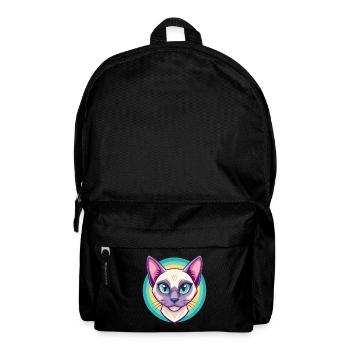 Chat tonkinois race dessin animé Kawaii animal de compagnie - Sac à dos - noir - Devant