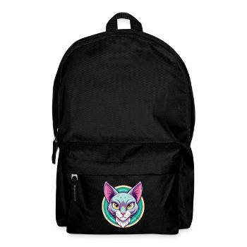 Korat Chat Race Dessin Animé Kawaii Animal Pet - Sac à dos - noir - Devant