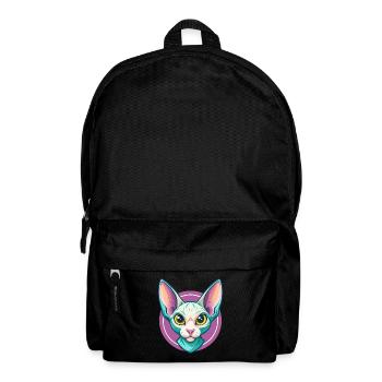 Cornish Rex Chat Race Dessin animé Kawaii Animal Pet - Sac à dos - noir - Devant