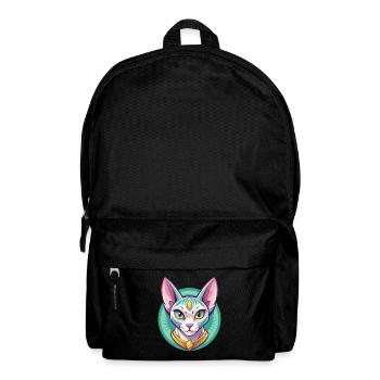 Egyptian Mau Cat Breed Cartoon Kawaii Animal Pet - Backpack - black - Front
