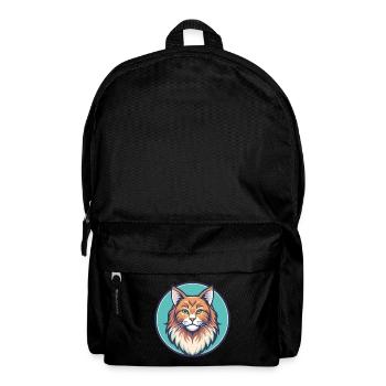 Ginger Longhair Cat Breed Cartoon Kawaii Animal - Backpack - black - Front