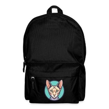 Egyptian Mau Cat Breed Cartoon Kawaii Animal Pet - Backpack - black - Front