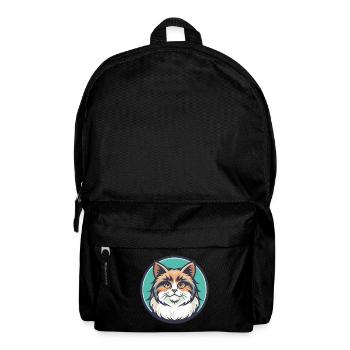 Ragamuffin Chat Race Dessin Animé Kawaii Animal Pet - Sac à dos - noir - Devant