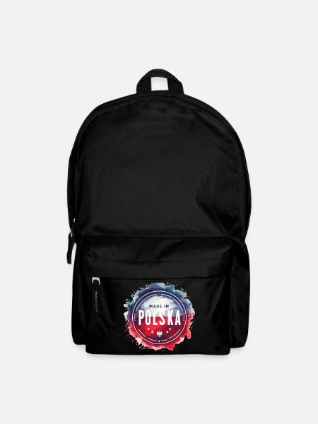 Fabriqué en Pologne Polonais Rouge Blanc Cadeau - Sac à dos - noir