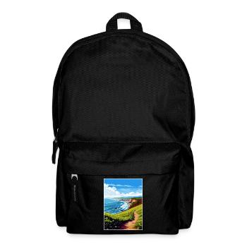 North Devon Aonb Travel Poster Souvenir Paint WPA - Backpack - black - Front