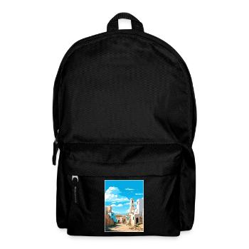 Essaouira Morocco Travel Poster Souvenir Paint WPA - Backpack - black - Front