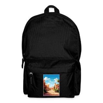Marrakesh Morocco Travel Poster Souvenir Paint WPA - Backpack - black - Front