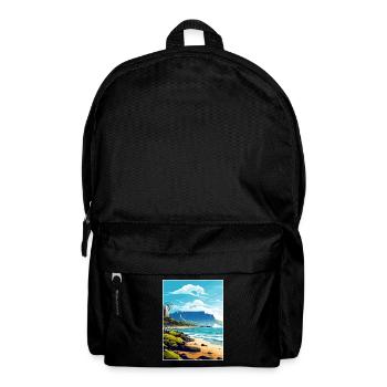 Table Mountain South Africa Travel Poster Souvenir - Backpack - black - Front