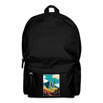 Table Mountain South Africa Travel Poster Souvenir - Backpack - black - Front