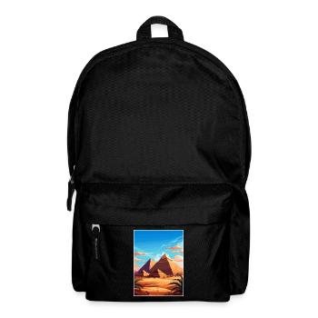 Kairo Ägypten Große Pyramiden Von Gizeh Reiseposter - Rucksack - Schwarz - Vorne