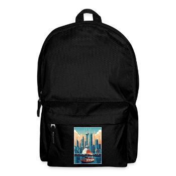 Shanghai China Reise Poster Souvenir Malerei WPA - Rucksack - Schwarz - Vorne